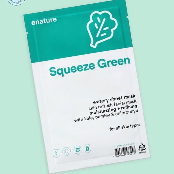 NWT enature Squeeze Green Watery Sheet Mask - Picture 1 of 4